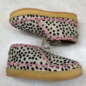 Laidback London Shenje Crochet Boots Leopard Print Chukka Shoes Womens Size 37/6